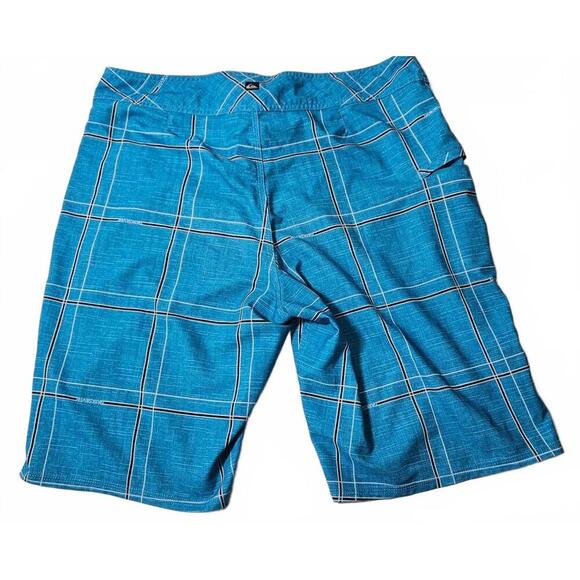 Quiksilver Men's Blue Plaid Boardshorts Swim Trunks Size 34 - Picture 5 of 13